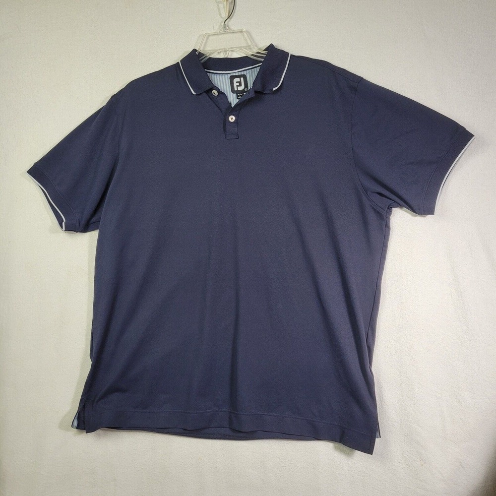 Footjoy Performance Polo Shirt Men Size XL Dark Navy Golf Stretch Lightweight